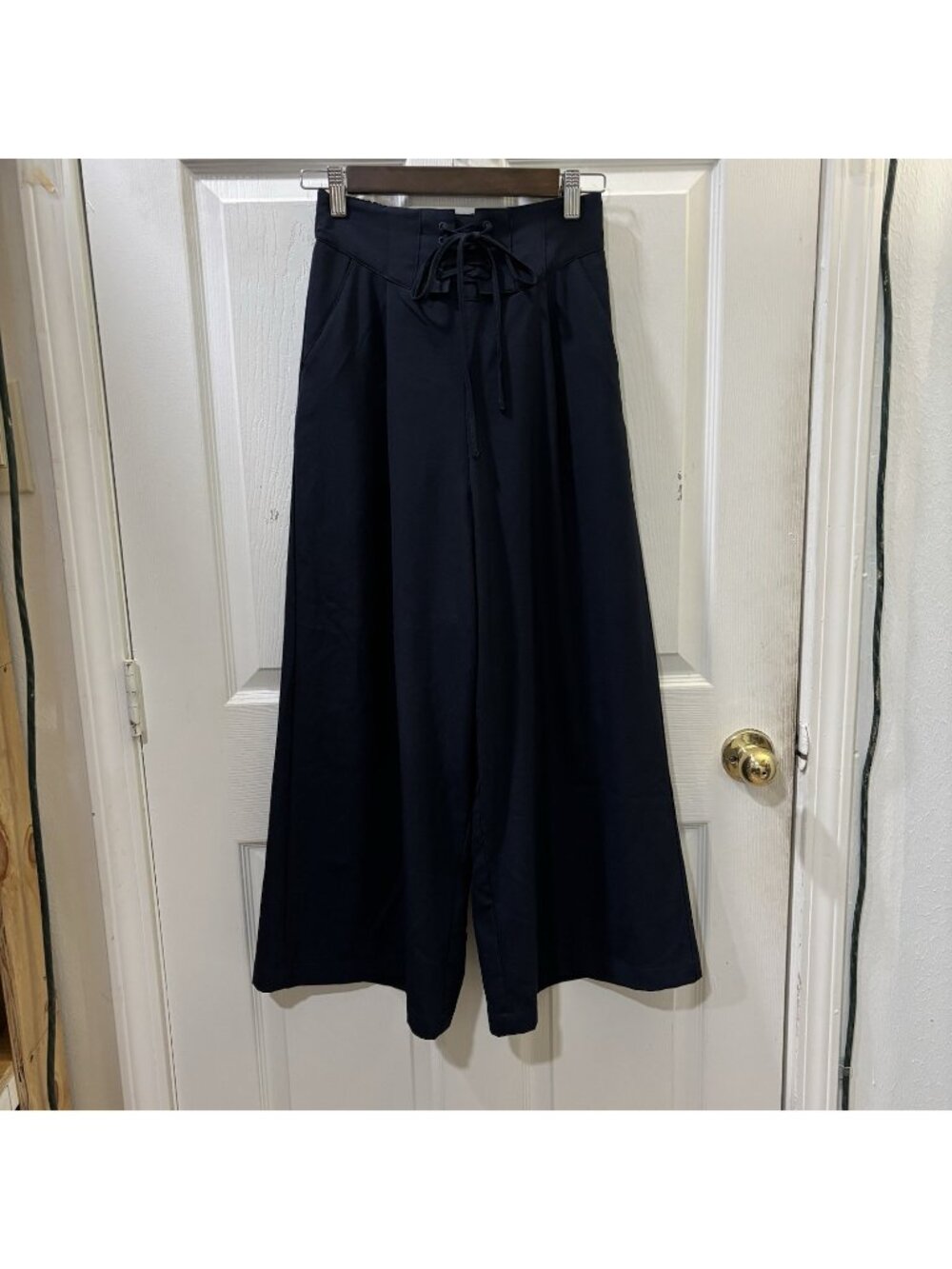 Grove Wide Leg Pull On Collate Navy Blue Pants Women's Size Medium